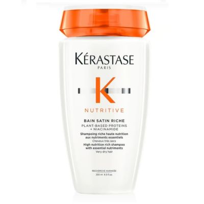 Kerastase Nutritive Bain Satin Riche High Nutrition Rich Shampoo with Essential Nutriments (Very Dry Hair) 250 ml แชมพูสำหรับเส้นผมอ่อนแอ แห้งมาก