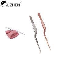 1Pcs Ear Nose Earpick Wax Removal Forceps Angled Clamp Nasal Tool Curved Earwax Tweezers Clip Eyelash Remover Cleaner Tweezer Health Accessories