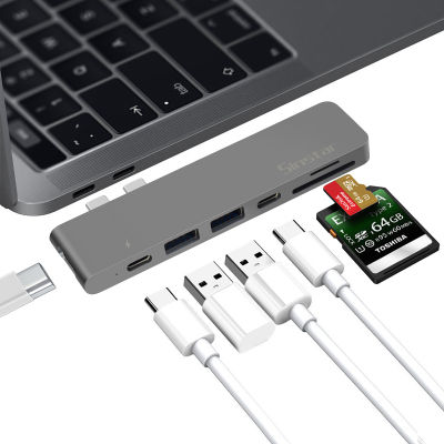 ฮับ USB 3.0 ประเภท-C ไปยังอะแดปเตอร์ HDMI 4K Thunderbolt 2 ฮับ USB C พร้อม Hub 3.0 TF SD Reader สล็อต PD สำหรับ MacBook Pro/Air 2018 - 2020-kdddd