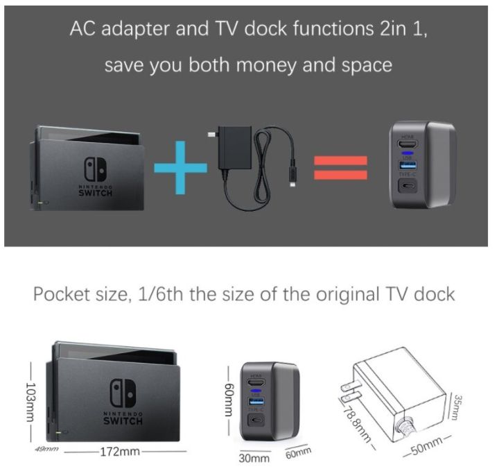 ac-adapter-amp-tv-dock-function-2in1-แปลงสวิชเล่นบนทีวีแบบพกพา
