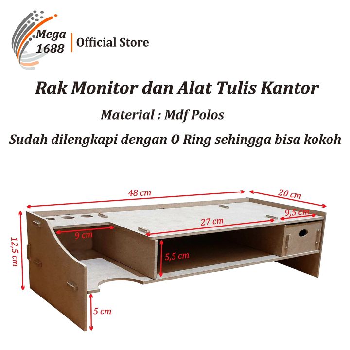 Mega1688 Rak Meja Laptop Komputer Desktop Storage Monitor Organizer Lazada Indonesia 1627