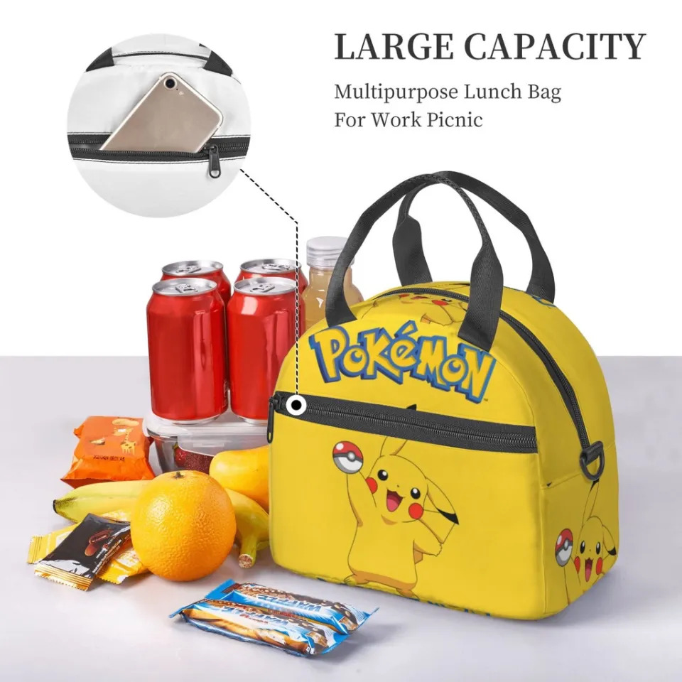 Pokemon Pikachu Insulated Lunch Bag for Women/Men Leakproof Cooler Tote Bag  Freezable Lunch Bag with Adjustable Shoulder Strap for Kids/Adult