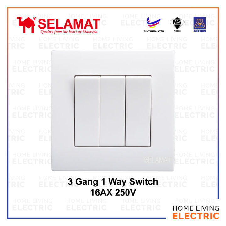 Selamat Flush Switches Wall Modern Switch 1Gang 2Gang 3Gang 16AX 20A ...