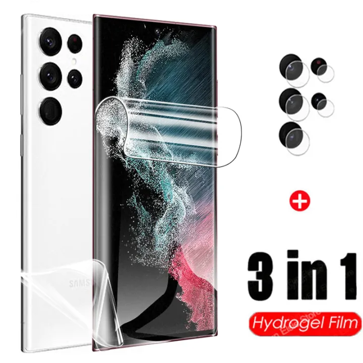 3in1 Hydrogel Film For Samsung S22 Ultra 5G Screen Protector Film For