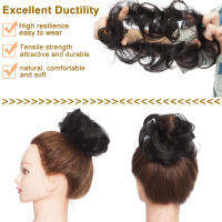 S-Noilite 23G 100 ผมจริงมนุษย์ Curly Donut Chignon แหวนวิกผมสำหรับผู้หญิงสีธรรมชาติ Non-Remy Extension ผมบราซิล