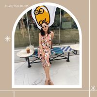 Flamingo dress เดรสแขนกุดลาย