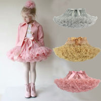 Top quality Wholesale Fluffy Baby Girls Children Gold Polka Dot Tutu Princess Dance Party Tulle Skirts