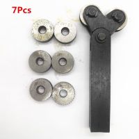 Dual Wheel Knurling เครื่องมือ ชุด 7pcs 0.5mm 1mm 2mm Wheel Linear Pitch Knurl Set Steel Lathe Cutter Wheel Knurling เครื่องมือ Set