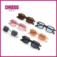 PETI DRESS แฟชั่นสำหรับผู้หญิง เสือดาวสีฟ้า ที่ UV400 แว่นตาสำหรับแว่นตา เฉดสีของผู้หญิง แว่นตากันแดดทรงสี่เหลี่ยม แว่นกันแดดสำหรับผู้ชาย ตกแต่งหมุดย้ำ