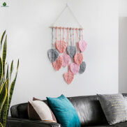 Trang trí phòng ở tấm thảm treo tường mềm Boho lá macrame treo tường cho