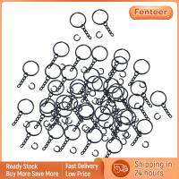 แหวน100x Fenteer พวงกุญแจพร้อมโซ่ตกแต่ง25มม. พวงกุญแจโลหะวันหยุด