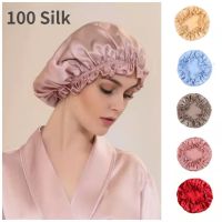 Large 100 Silk Sleeping Cap For Women Hair Bonnets Head Cover Hair Loss Hats Luxury Silk Bonnets Night Hair Wrap Mulberry Silk Towels