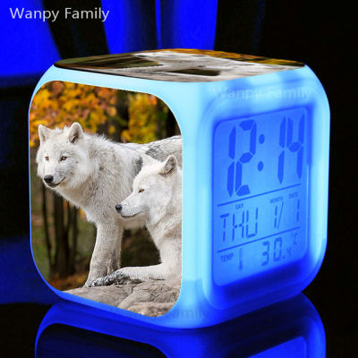 หมาป่าหอนป่านาฬิกาปลุกเทศกาลเด็กนาฬิกานาฬิกาปลุกดิจิตอลอเนกประสงค์สำหรับเปลี่ยน [ครอบครัว Wanpy]