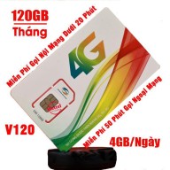 Sim 4G Viettel gói 2GB ngàyV120 + 50 Phút gọi ngoại mạng + Gọi nội mạng thumbnail