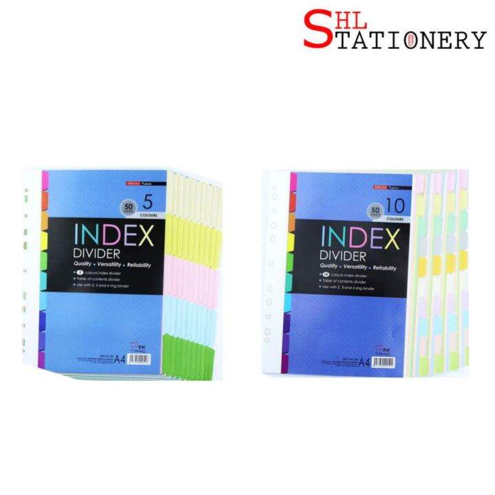 UNI PAPER A4 Colour Index Divider 5 / 10 Colours 50 Sheets Lazada
