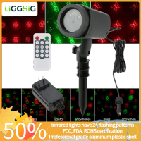 [คลังสินค้าพร้อม] Ligghig 24รูปแบบคริสต์มาส Led เลเซอร์โปรเจคเตอร์ Remoto ควบคุม Santa Claus โปรเจคเตอร์โคมไฟตกแต่งสวนกลางแจ้ง Home Disco Party Light