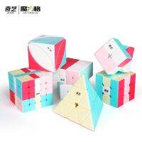 Qiyi ลูกบาศก์นีออน 2x2 3x3 ลายใบเมเปิ้ล ไร้สติกเกอร์ สีมาการอง