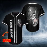 Xzx180305 fashion summer mens Baseball Jersey customized name skull 3D printing Baseer Harajuku Street Casual Short Sleeve Shirt