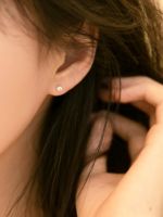 14K gold jewelry 14k yellow gold stud earrings zircon earring real gold earrings for women 3mm4mm5mm