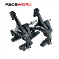 RACEWORK คาลิปเปอร์จักรยานอลูมิเนียมแบบดึงด้านข้างคาลิปเปอร์ด้านหน้าด้านหลังพร้อมบันไดจักรยานจักรยานเสือหมอบเดือยคู่คาลิเปอร์อะไหล่เบรกจักรยาน