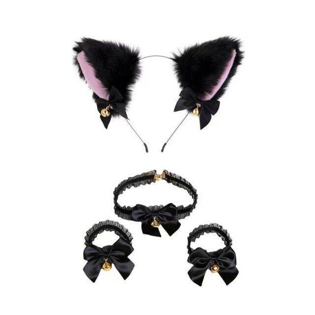 Cats Costume Set Cats Ears Tail For Animal Lace Fancy Halloween Choker ...