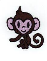 iron on patch Embroidery cute Monkey Animal 9x8 cm ลิงน่ารัก สัตว์ ตัวรีด เย็บติดผ้าประเทศไทย โลโก้ปัก มีกาวสำหรับรีด ตกแต่งเสื้อผ้า