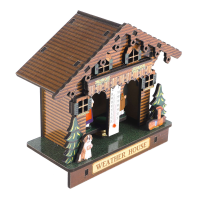 Weather House Forest Weather House with Man and Woman Wood Chalet Barometer and Hygrometer Home Decoration