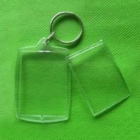 【CW】♙◎✶  NEW 1PCs Rectangle Transparent Blank Insert Photo Picture Frame Keyring Keychain Split Chain