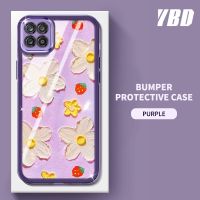 YBD【ด้วยเลนส์ฟิล์ม】เคสโทรศัพท์ Samsung Galaxy A12 A125 F12 M12 A12 Nacho A22 M53 5G 4G โทรศัพท์กรณีซิลิโคนภาพวาดสีน้ำมันดอกไม้รูปแบบสาวสไตล์โทรศัพท์กรณี