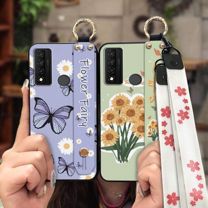 soft-case-cute-phone-case-for-tcl-20r-5g-bremen-5g-20ax-5g-protective-anti-dust-cartoon-lanyard-sunflower-original-soft