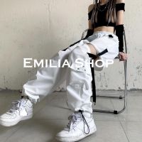 ES220085 ใหม่ 2022 สไตล์เกาหลี กางเกงเอวสูง กางเกงขายาว SHOP EMILIA