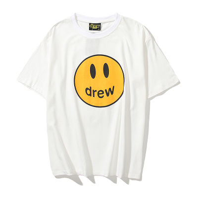 เสื้อแขนสั้น DREW ผู้ชายและผู้หญิงแฟชั่นลำลองเสื้อยืดแขนสั้น