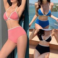 QianXing Shop Bikini Split Swimwear Feminine Backless High Waist