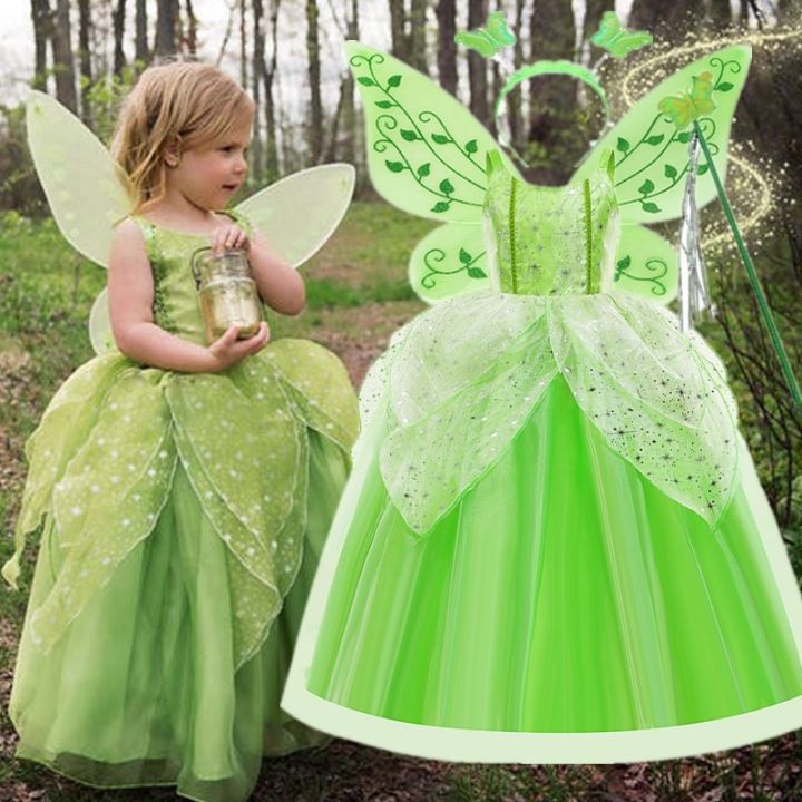 Tinker Bell Princess Dress for Kids Halloween Carnival Costumes for ...