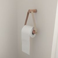 Kitchen Vertical Paper Towel Holder Bathroom Toilet Wooden Pure Copper Wall Paper Roll Holder Nordic Perforated Napkin Holder Toilet Roll Holders