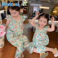 Childrens Flower Jumpsuit Summer New Girls Fresh Pants Childrens Pants