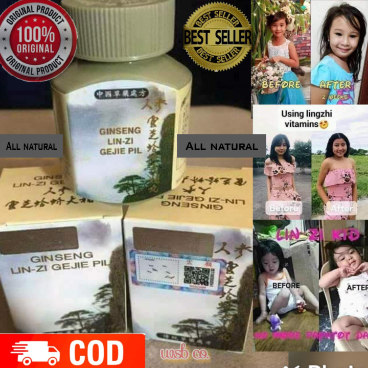 Original Ginseng LinZi Genie Pil Weight Gain Capsules for kids and