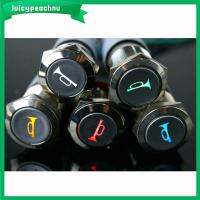 JUICYPEACHNU 12V สวิตช์ไฟ LED ติดรถยนต์ทำจากอะลูมิเนียมสีดำปุ่มกด