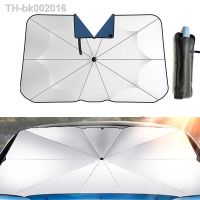 ✔♞♈ New Car Windshield Sunshade Umbrella Celadon Handle Opening Design Front Windshield Parasol V-shaped for EV Sun Protection