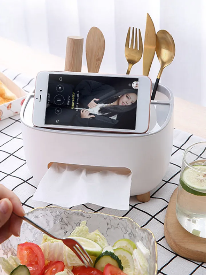 ECOCO Napkin Holder Household Living Room Dining Room Creative Lovely  Simple Multi function Remote Control Storage Tissue Box