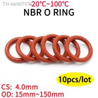 ☸✵  10pcs VMQ O Ring Seal Gasket Thickness CS 4mm OD 15 150mm Silicone Rubber Insulated Waterproof Washer Round Shape Nontoxi Red