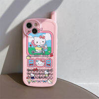 เคสโทรศัพท์มือถือ3มิติสำหรับ IPhone 11 12 13 14 Pro Max เคสโทรศัพท์รูปการ์ตูนแมวคิตตี้น่ารักสำหรับเป็นของขวัญเด็กผู้หญิง