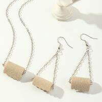 [COD] SZ0437 Naizhu and cross-border creative funny toilet paper earrings necklace set personalized chain