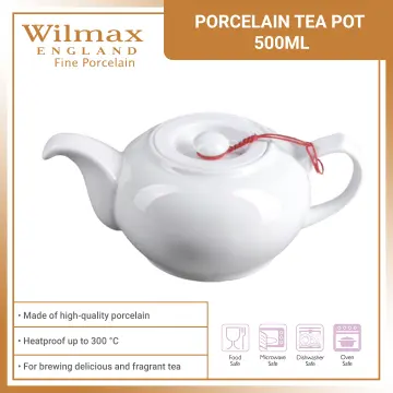 White Tea Pot 17 Oz  500 Ml In Colour Box by Wilmax Porcelain