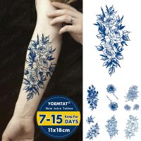 Juice Ink Tattoos Body Art Lasting Waterproof Temporary Tattoo Sticker Sketch Rose Tatoo Arm Fake Flowers Sunflower Tatto Women