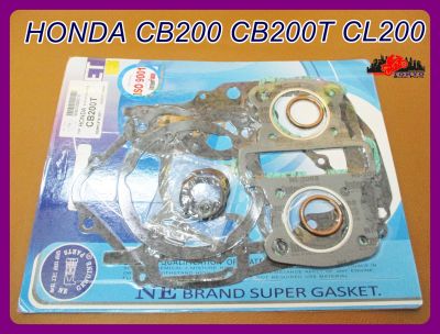 HONDA CB200 CB200T CL200 year 1974-1976 ENGINE GASKET COMPLETE SET ISO 9001 // ปะเก็นเครื่อง ชุดใหญ่ ครบชุด "NE" Brand สินค้าคุณภาพดี ได้มาตรฐาน