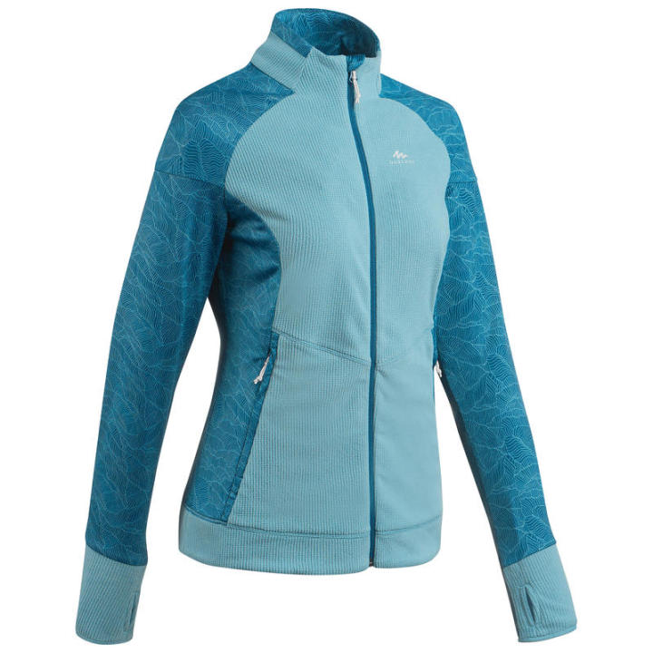 พร้อมส่ง-เสื้อแจ็คเก็ตผ้าฟลีซผู้หญิงใส่เดินป่าบนภูเขา-womens-hiking-thin-fleece-jacket-mh520