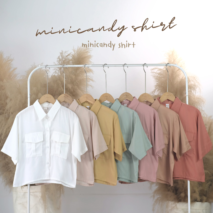 minicandy-shirt-เสื้อเชิ๊ตกระเป๋าหน้าทรงครอป