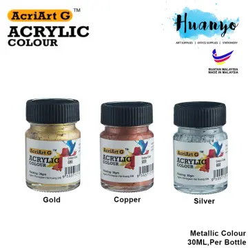 Metallic acrylic Fabric Paint, Gold, 30ml