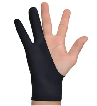 Black Two-finger Glove Professional Artist Drawing Glove 3 Sizes For  Artistic Design Graphic Tablet Home Gloves Right Left Hand